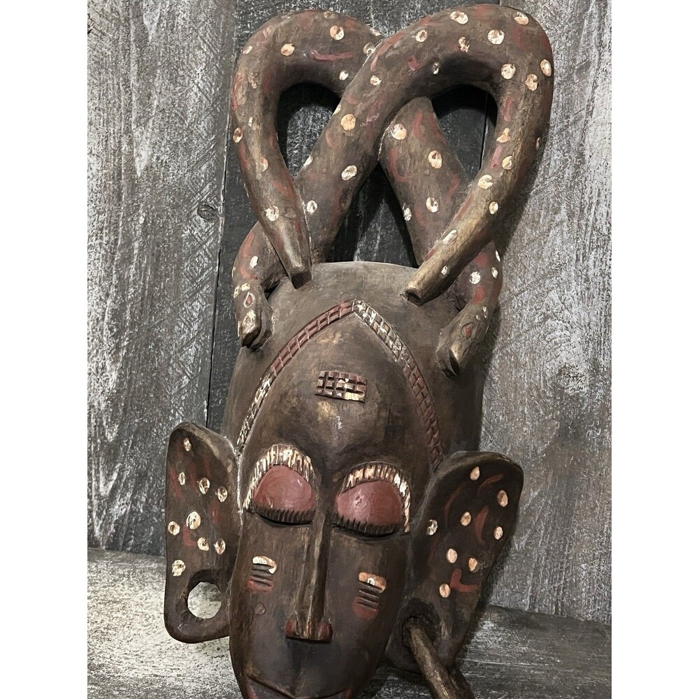 African Mask, the Leopard Spirit Made In Ghana Beautiful Piece - Picture 3 of 4